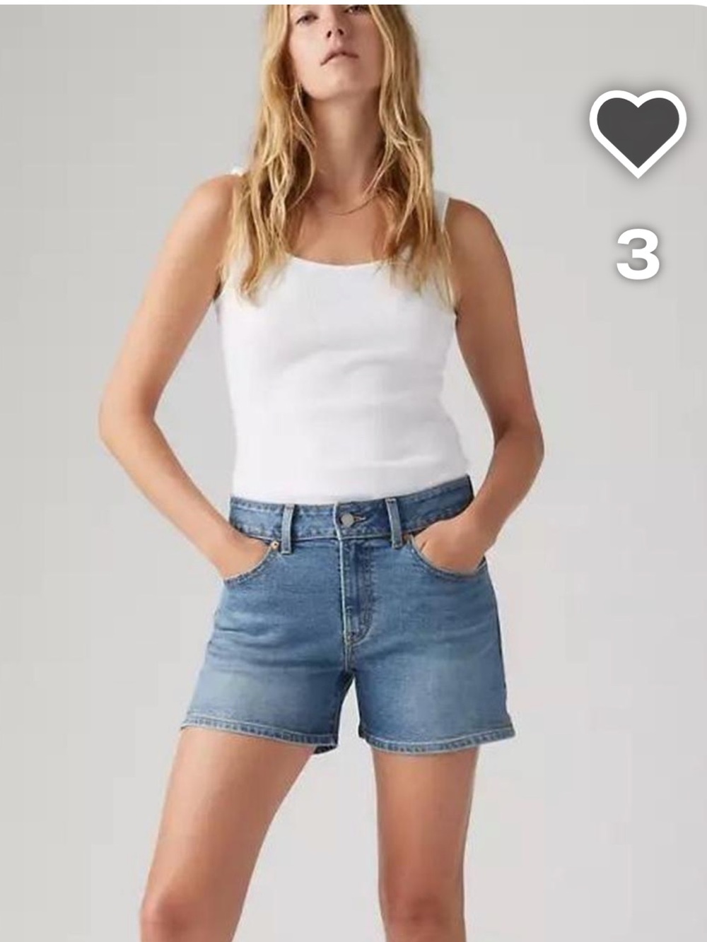 NWT - Levi’s A-Line Denim Shorts Light Blue Mid Rise Easy through the Hip